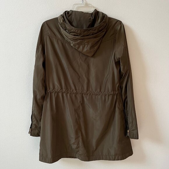 Zara Basic Lightweight Utility Hooded Full Zip Drawstring Waist Jacket Medium - Picture 16 of 16